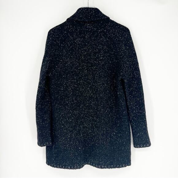 Vince Marled Wool Blend Chunky Knit Cardigan S Black - Picture 3 of 6